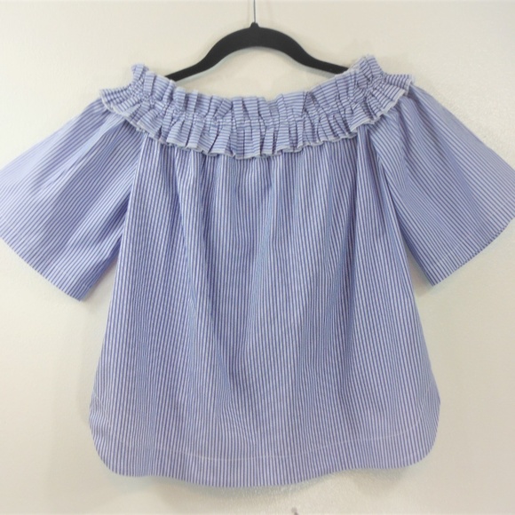 NWOT Vineyard Vines Pinstriped Off Shoulder Top - Picture 4 of 5